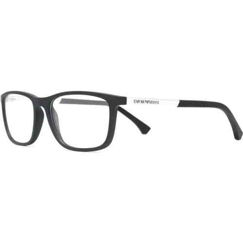 Klassische Schwarze Optische Brille , Herren, Größe: 55 MM - Emporio Armani - Modalova