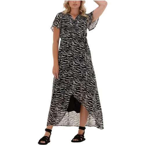 Zebra Maxi Wrap Kleid , Damen, Größe: XS - Colourful Rebel - Modalova