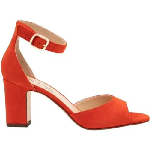 Roter Samt Minimalistischer Sandale , Damen, Größe: 36 EU - Parallele - Modalova