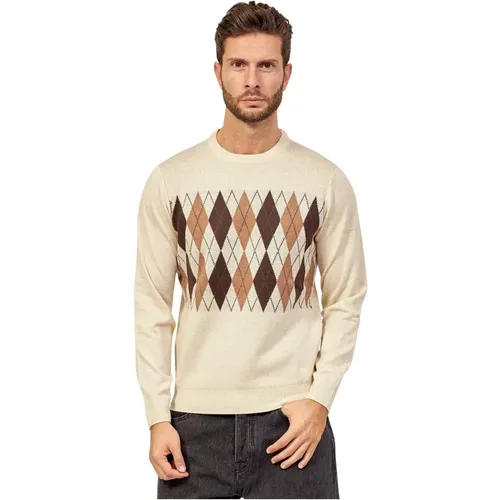 Diamond Pattern Sweater , male, Sizes: S - YES ZEE - Modalova