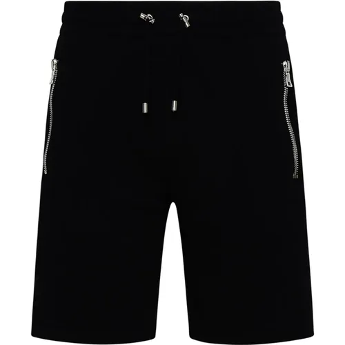 Schwarze Bermuda-Shorts aus Baumwolle - Balmain - Modalova