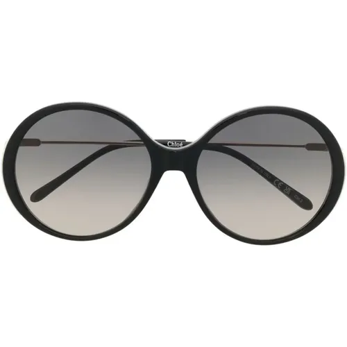 Schwarze Sonnenbrille mit Originalzubehör , Damen, Größe: 58 MM - Chloé - Modalova