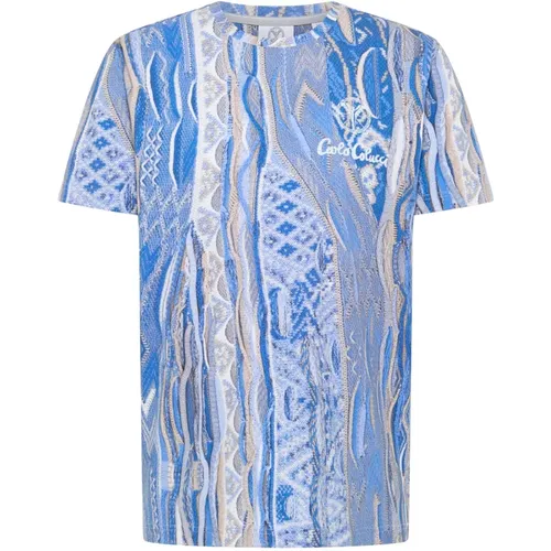 Stylisches Alloverprint T-Shirt , Herren, Größe: M - carlo colucci - Modalova