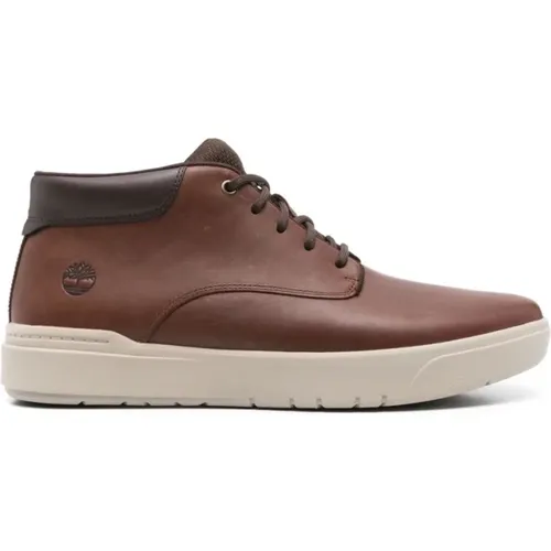 Braune Sneakers Glattleder , Herren, Größe: 42 EU - Timberland - Modalova