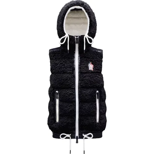 Schwarze Teddy-Effekt Steppweste - Moncler - Modalova