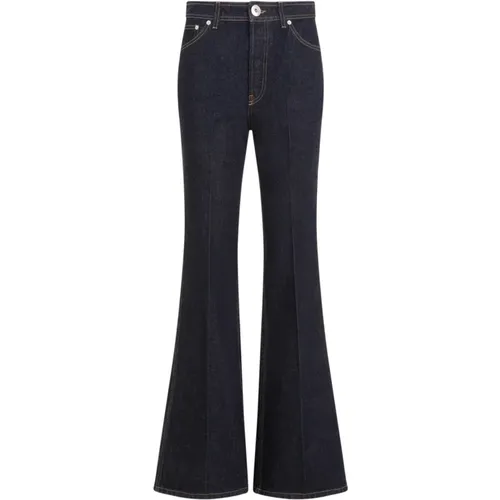 Navy Wide Leg Denim Trousers - Lanvin - Modalova