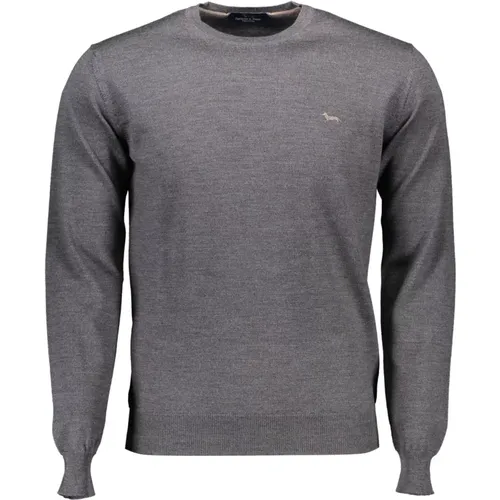 Wool Sweater, Long-Sleeved, Round Neck, Logo , male, Sizes: 2XL, 3XL, XL - Harmont & Blaine - Modalova