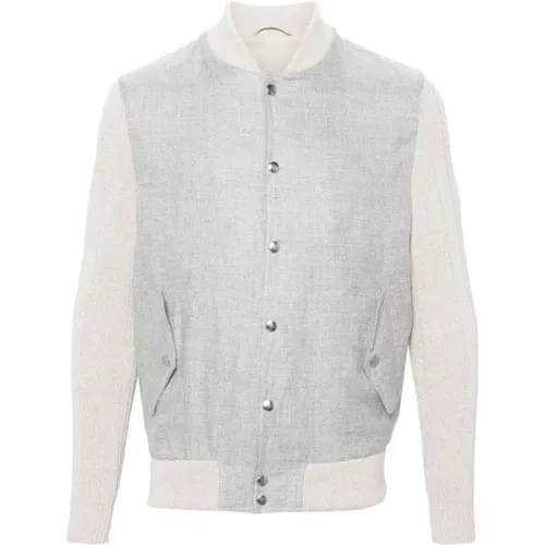 Linen/Wool/Silk Bomber Jacket , male, Sizes: L, 3XL, M, 2XL, XL - Eleventy - Modalova
