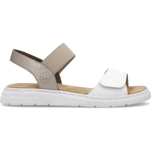 White Open Flat Sandals Women , female, Sizes: 8 UK, 4 UK, 7 UK, 5 UK - Rieker - Modalova