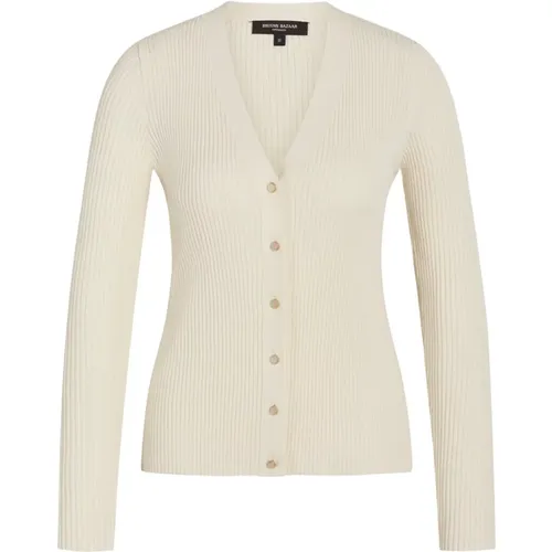 Damen Gallberrybbcarica Strickjacke Weiß Creme , Damen, Größe: S - Bruuns Bazaar - Modalova