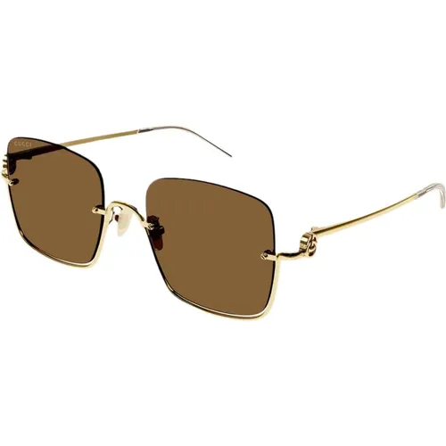 Trendy Square Sunglasses with Brown Lenses , female, Sizes: 54 MM - Gucci - Modalova