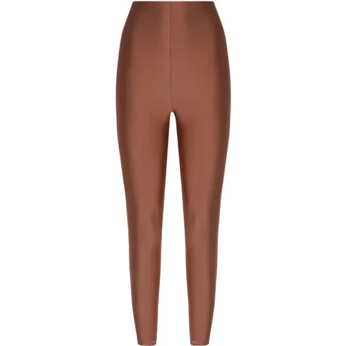 Intense Rust Nylon Leggings Elastic Waist , female, Sizes: M, XS, L - Andamane - Modalova