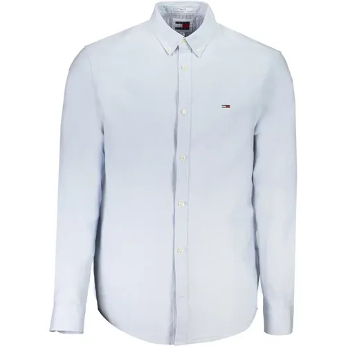 Blaues Hemd mit Langen Ärmeln und Button-Down-Kragen , Herren, Größe: XL - Tommy Hilfiger - Modalova