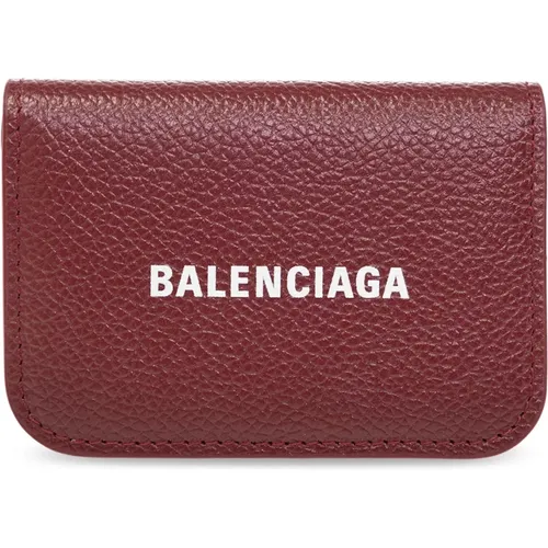 Lederbrieftasche mit Logo - Balenciaga - Modalova