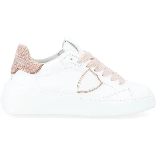 And pink woven sneaker , female, Sizes: 6 UK, 7 UK, 4 UK, 2 UK, 8 UK, 5 UK, 3 UK - Philippe Model - Modalova