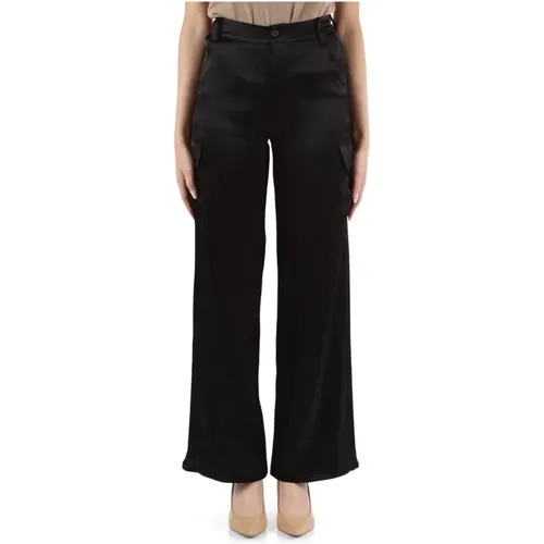 Cargo satin trousers viscose blend , female, Sizes: S, XL, XS, M, 2XS, L - Calvin Klein Jeans - Modalova