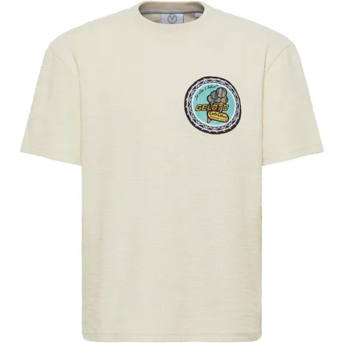 Bouclé T-Shirt mit Textur-Effekt , Herren, Größe: 3XL - carlo colucci - Modalova