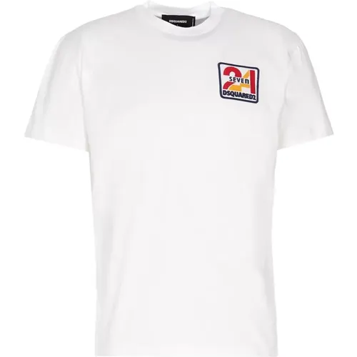 Logo-besticktes T-Shirt , Herren, Größe: M - Dsquared2 - Modalova