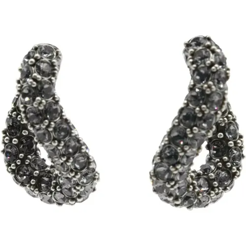 Graue Silberne Ohrringe mit Strasssteinen , Damen, Größe: ONE Size - Isabel marant - Modalova