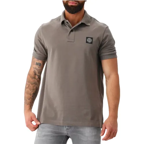 Grünes Poloshirt mit kurzen Ärmeln , Herren, Größe: M - Stone Island - Modalova