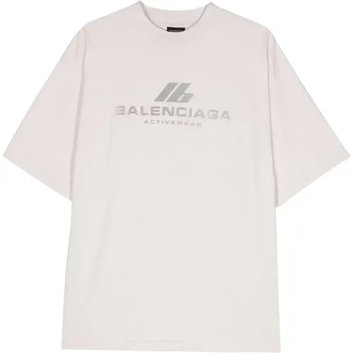 Logo Print T-shirt Hellgrau - Balenciaga - Modalova