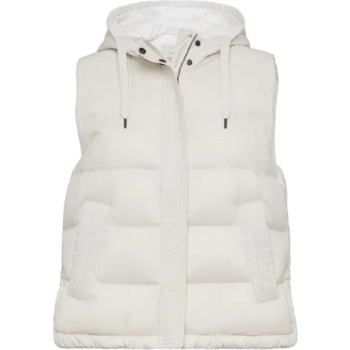 Padded Hooded Gilet with Down-Feather Filling , female, Sizes: M, S - BRUNELLO CUCINELLI - Modalova