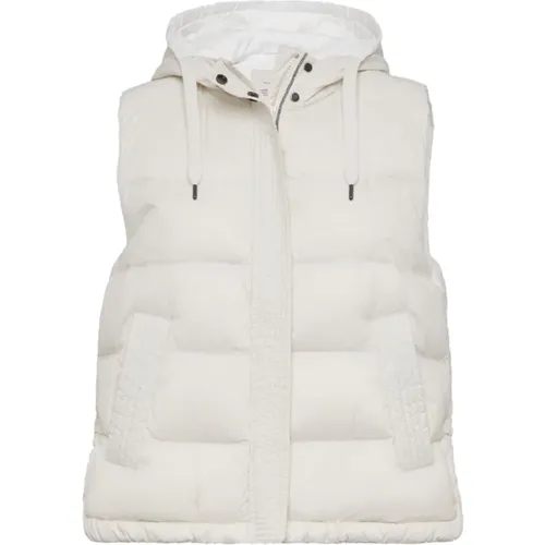 Padded Hooded Gilet with Down-Feather Filling , female, Sizes: M, S, XS - BRUNELLO CUCINELLI - Modalova