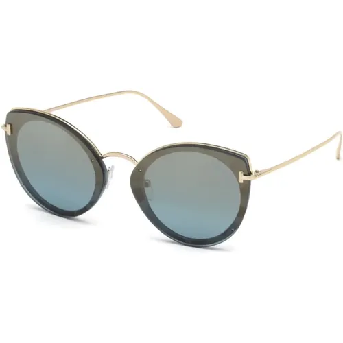 Jess Sonnenbrille Blaue Spiegelgläser , Damen, Größe: 63 MM - Tom Ford - Modalova