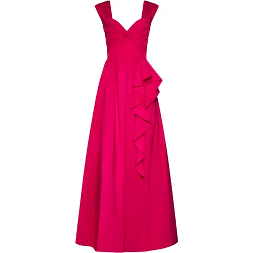 Fuchsia Off-Shoulder A-Line Dress , female, Sizes: XL, 5XL - Marchesa - Modalova