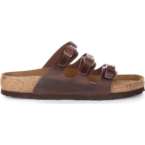 Dark Leather Sandal | Regular Fit , male, Sizes: 5 UK, 4 UK, 8 UK, 3 UK, 7 UK, 2 UK - Birkenstock - Modalova