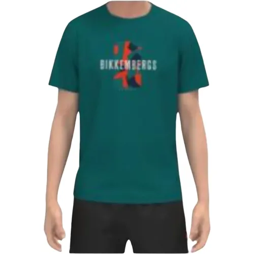 Herren Logo Print T-Shirt , Herren, Größe: M - Bikkembergs - Modalova