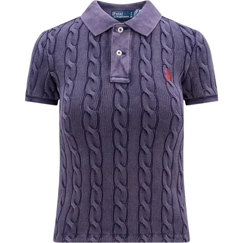 Braided Fabric Polo Shirt , female, Sizes: M, XL, S - Ralph Lauren - Modalova