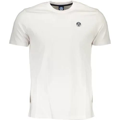 Einfaches Weißes Rundhals T-Shirt , Herren, Größe: 3XL - North Sails - Modalova