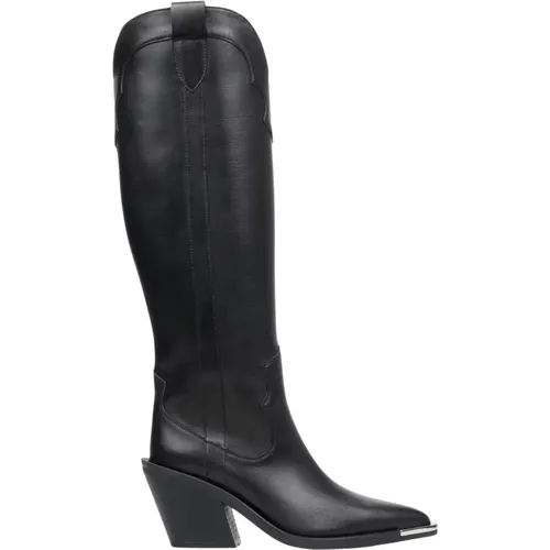 Women`s High Cowboy Boots made of Italian Genuine Leather Er00112046 , female, Sizes: 3 UK - Estro - Modalova