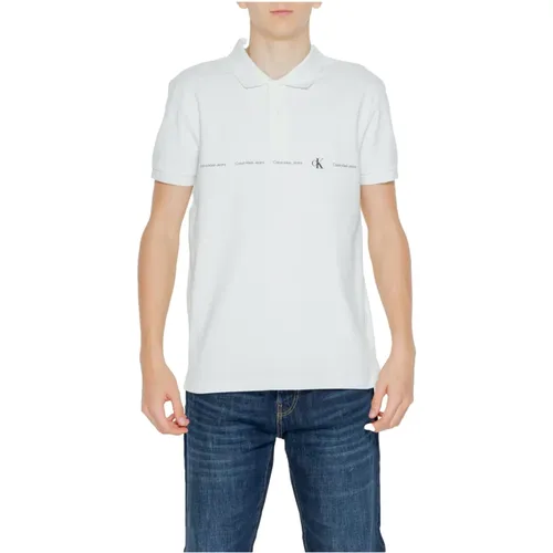 Weißes Polo Shirt Herren Frühling/Sommer , Herren, Größe: 2XL - Calvin Klein Jeans - Modalova