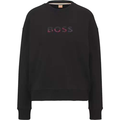 Relaxed Fit Sweatshirt aus Baumwollmischung mit Logo - Hugo Boss - Modalova