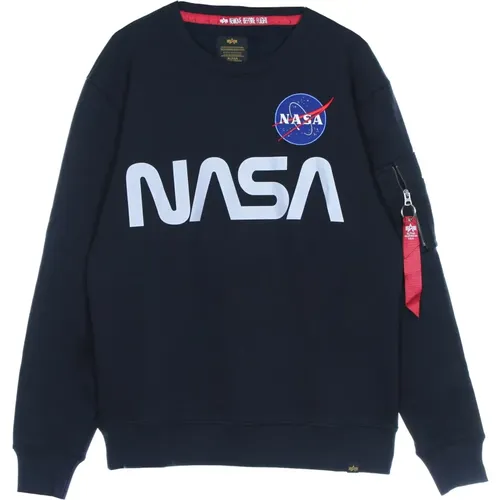 Reflective Nasa Crewneck Sweatshirt , male, Sizes: S - alpha industries - Modalova