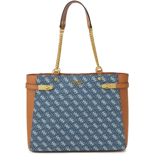 Denim Shopper Bag for Women , female, Sizes: ONE SIZE - Guess - Modalova