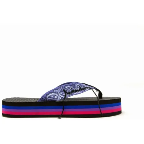 Bandana Violet Flip Flops , Damen, Größe: 39 EU - Arizona Love - Modalova