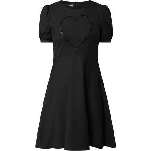 Kurzes Kleid mit Strass-Applikation , Damen, Größe: 2XS - Love Moschino - Modalova