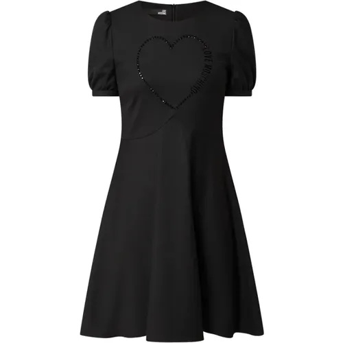 Kurzes Kleid mit Strass-Applikation , Damen, Größe: L - Love Moschino - Modalova