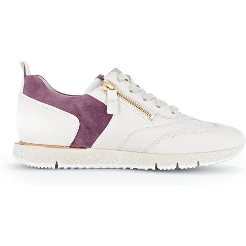 Leder Low Top Sneaker , Damen, Größe: 39 1/2 EU - Gabor - Modalova