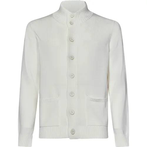 Cotton Sweater with Button Closure , male, Sizes: M - Malo - Modalova