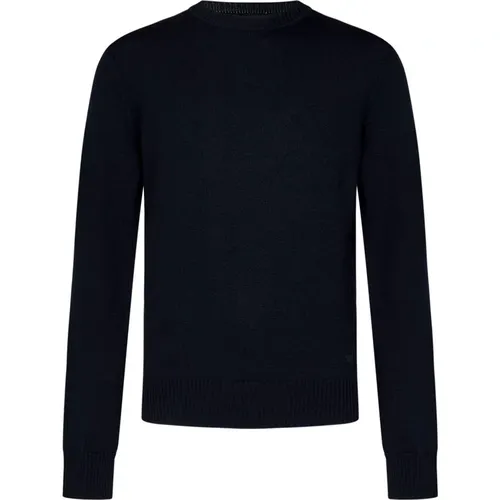 Wool Sweater with Eagle Embroidery , male, Sizes: S, L, M - Emporio Armani - Modalova