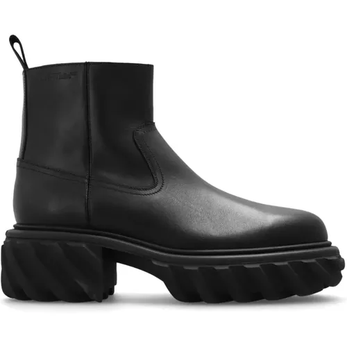 Leather boots , male, Sizes: 7 UK, 8 UK, 6 UK, 11 UK - Off White - Modalova