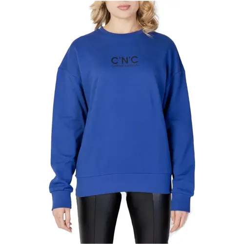Blauer Print Sweatshirt , Damen, Größe: XS - Costume National - Modalova