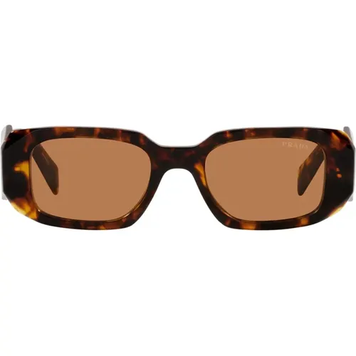 Rectangular Sunglasses in Honey Tortoise Acetate , unisex, Sizes: 49 MM - Prada - Modalova