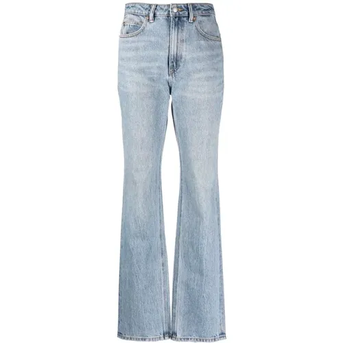Stahlblaue High-Rise Flared Jeans , Damen, Größe: W29 - alexander wang - Modalova