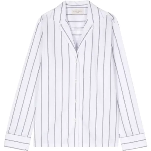 Vertical Stripe Camp Collar Shirt , female, Sizes: L, M - Officine Générale - Modalova
