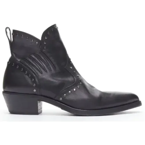 Pre-owned Leather boots , male, Sizes: 9 UK - Yves Saint Laurent Vintage - Modalova